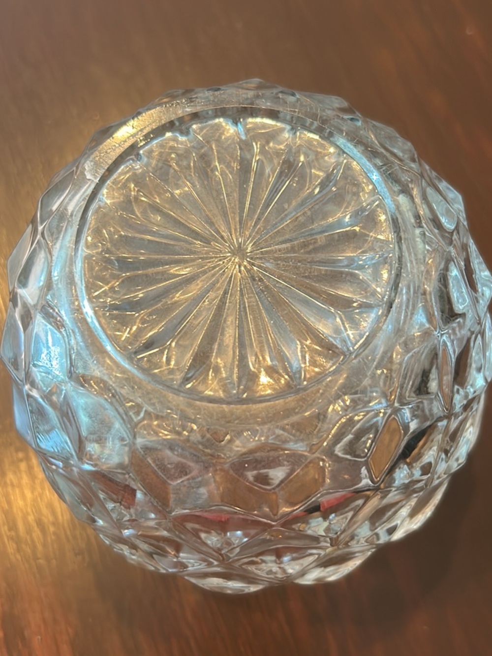 Fostoria Vintage 5 inch American cubist rose  bowl - Picture 2 of 2